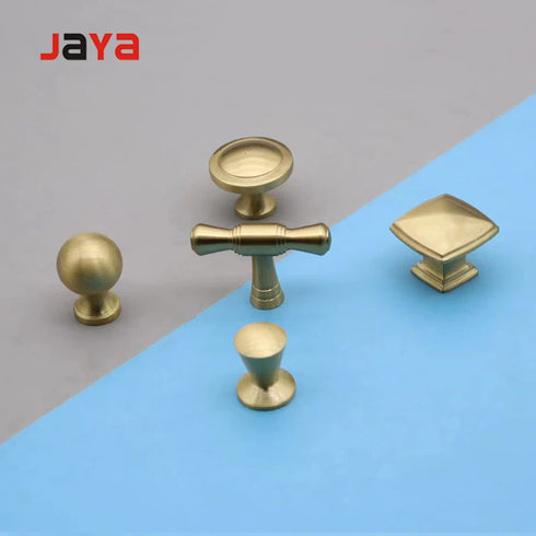 JAYA Multi Size Gold Indoor Door Handle Brass Door Brass Handles Knob Solid  Cabinet Handles Pull
