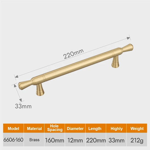 JAYA Multi Size Gold Indoor Door Handle Brass Door Brass Handles Knob Solid  Cabinet Handles Pull