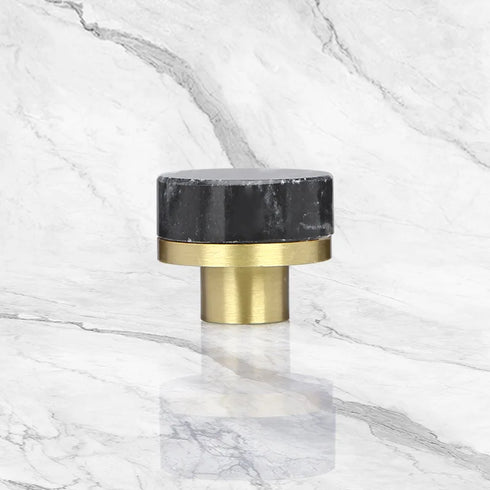 JAYA Natural Door Knob Stone Marble Brass Cabinet Drawer Knobs Cupboard Dresser Drawer Pulls Handles Knobs Furniture Door Handle