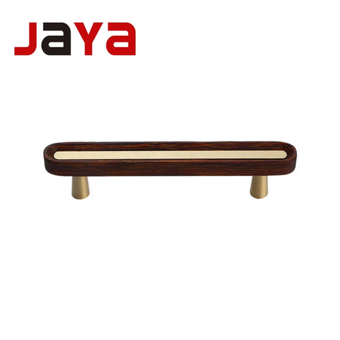JAYA New Chinese Solid Wood Cabinet Door Handle Chicken Wing Wood Wardrobe Cabinet Nordic Simple Wooden Brass Drawer Handle Knob
