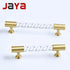JAYA New Design Brass Acrylic Twisted Pattern Furniture  Door Handle Brass Wardrobe Drawer Pulls Handle Knobs