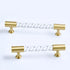 JAYA New Design Brass Acrylic Twisted Pattern Furniture  Door Handle Brass Wardrobe Drawer Pulls Handle Knobs