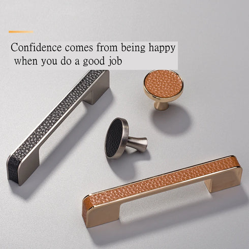 JAYA New Wardrobe PU Black Door Handle Modern Minimalist Drawer Cabinet Handle