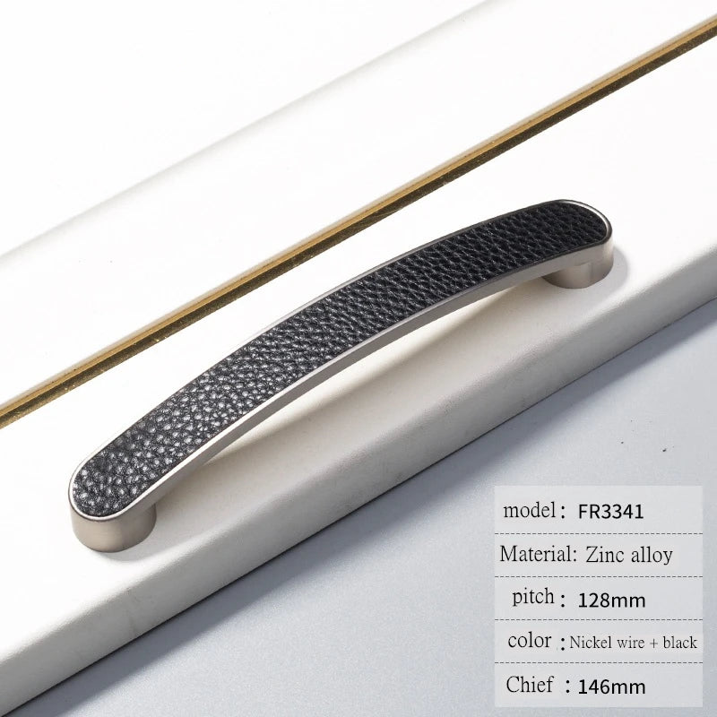 JAYA New Wardrobe PU Black Door Handle Modern Minimalist Drawer Cabinet Handle