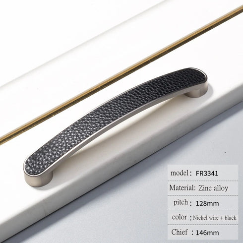 JAYA New Wardrobe PU Black Door Handle Modern Minimalist Drawer Cabinet Handle