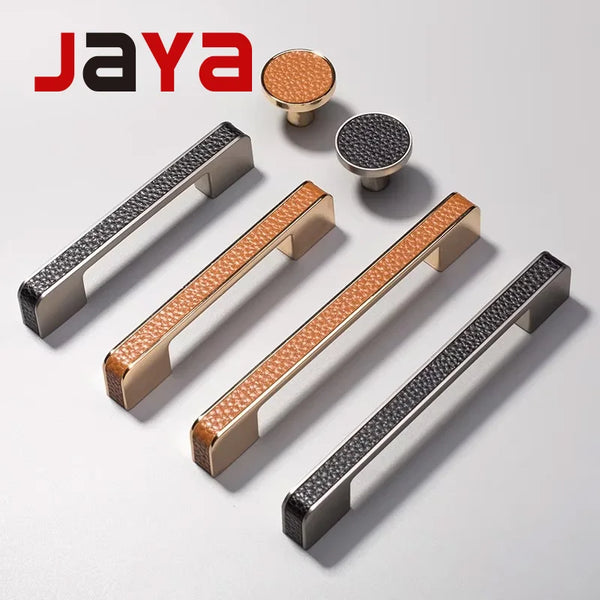 JAYA New Wardrobe PU Black Door Handle Modern Minimalist Drawer Cabinet Handle
