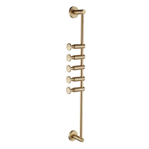 JAYA Nordic Brass Hook Brushed Gold Rotating Coat Hook Wall Hanging Storage Rack Toilet Hanging Rod Hook