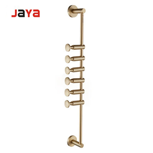 JAYA Nordic Brass Hook Brushed Gold Rotating Coat Hook Wall Hanging Storage Rack Toilet Hanging Rod Hook