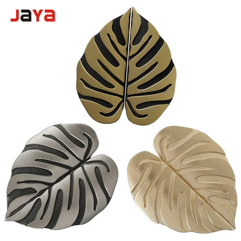JAYA Nordic Personality Creative Leaf-shaped Paired Handle Antique Copper Furniture Gold Cabinet Handle