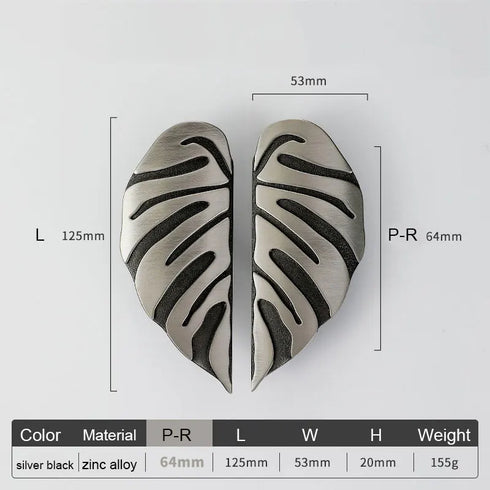 JAYA Nordic Personality Creative Leaf-shaped Paired Handle Antique Copper Furniture Gold Cabinet Handle