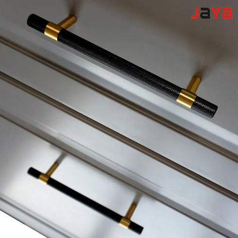 JAYA Nordic Value Black Brass All-copper Knurled Handle American Industrial Style Wardrobe Cabinet Shoe Cabinet Door Handle