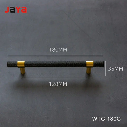 JAYA Nordic Value Black Brass All-copper Knurled Handle American Industrial Style Wardrobe Cabinet Shoe Cabinet Door Handle