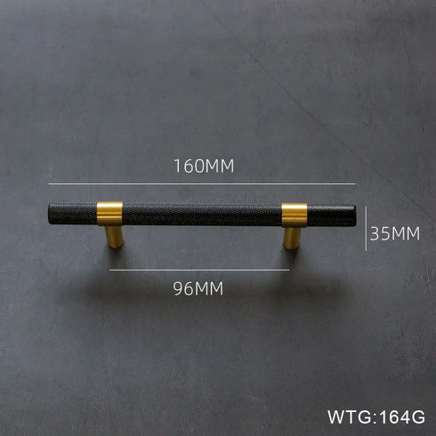 JAYA Nordic Value Black Brass All-copper Knurled Handle American Industrial Style Wardrobe Cabinet Shoe Cabinet Door Handle