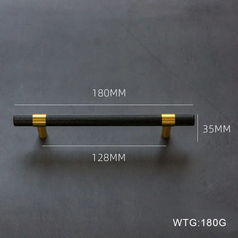 JAYA Nordic Value Black Brass All-copper Knurled Handle American Industrial Style Wardrobe Cabinet Shoe Cabinet Door Handle