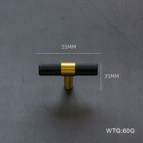 JAYA Nordic Value Black Brass All-copper Knurled Handle American Industrial Style Wardrobe Cabinet Shoe Cabinet Door Handle