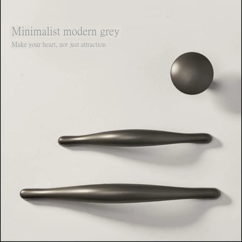 JAYA Nordic minimalist cabinet drawer round  gray solid zinc alloy wardrobe handle