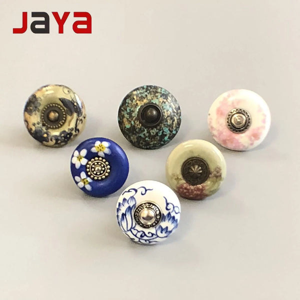JAYA Pottery and Porcelain Single Hole Children Room Drawer Furniture Hardware Children Ceramic Handle Bedroom Dresser Kitchen
