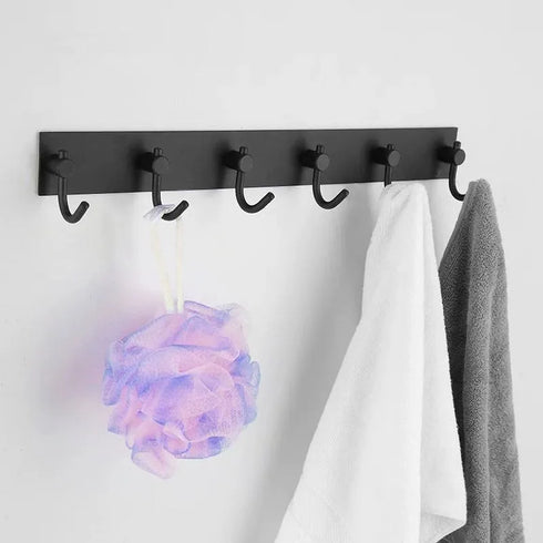 JAYA Punch-Free Wall Hooks Stainless Steel Thumb Hanger Hook Gunmetal Gray Adhesive Hook for Bathroom Shower and Storage Shelf