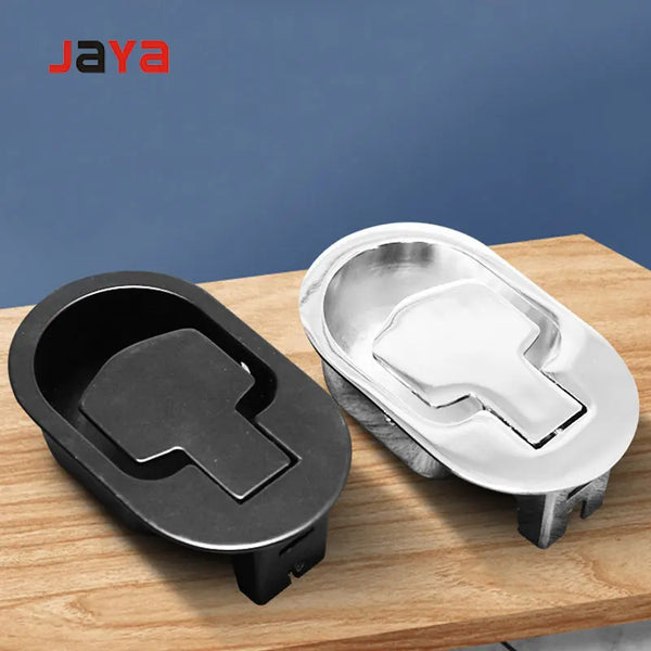 JAYA  Recliner Release Handle Aluminum Alloy Release Handle Switch Round Black Anodized Chrome Seat Recliner Release Handle