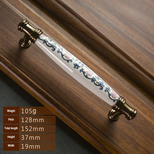 JAYA Retro Chinese Style Ceramic Knob New Modern Simple Design for Cabinet Door Drawer & Wardrobe Cupboard Handle