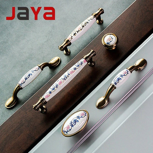JAYA Retro Chinese Style Ceramic Knob New Modern Simple Design for Cabinet Door Drawer & Wardrobe Cupboard Handle