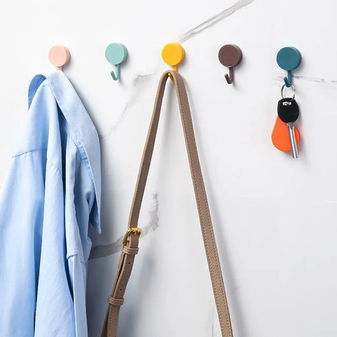 JAYA Self-Adhesive Wall Hooks Decorative Coat Hanger Steel Hooks Cast Iron Hook Home Storage for Kitchen Bathroom Door