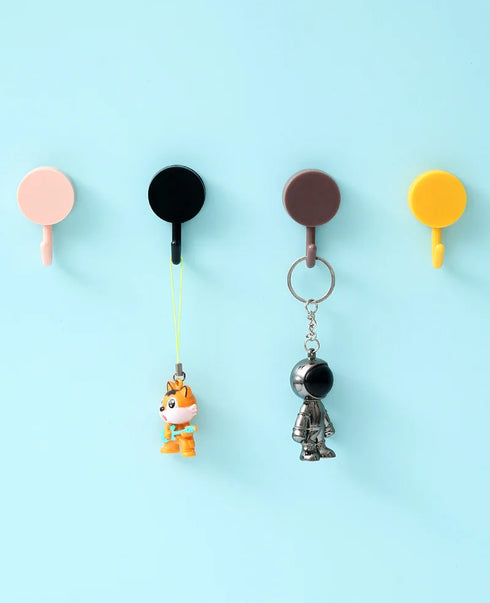 JAYA Self-Adhesive Wall Hooks Decorative Coat Hanger Steel Hooks Cast Iron Hook Home Storage for Kitchen Bathroom Door