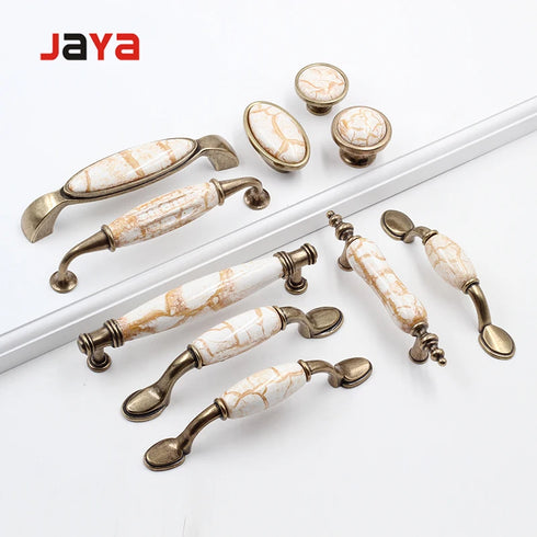 JAYA Simple Modern Cabinet Handle Ceramic Door Handle for Kitchen Bedroom Drawer Handle