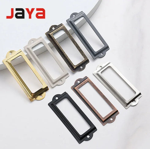 JAYA Small card slot business card frame handle label box four-box standard iron antique drawer card clip label bookmark box