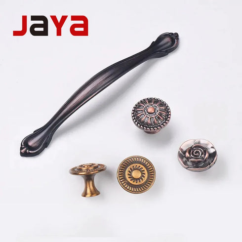 JAYA Solid Brass Luxury Handle for Bathroom Storage Shelf Kitchen Cabinet Drawer Custom Metal Knob Antique Door Handles