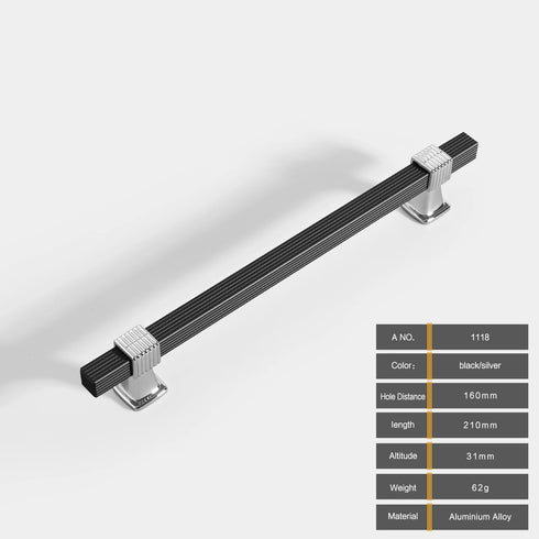 JAYA Solid Knurled Aluminum Heavy Duty Wooden Door Handle for Kitchen with White Cabinet Handles for Cabinet Handle