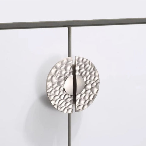 JAYA Solid Zinc Alloy Handmade Cupboard Drawer Pulls Handles Copper Semi Circle Half Moon Hammered Cabinet Handles