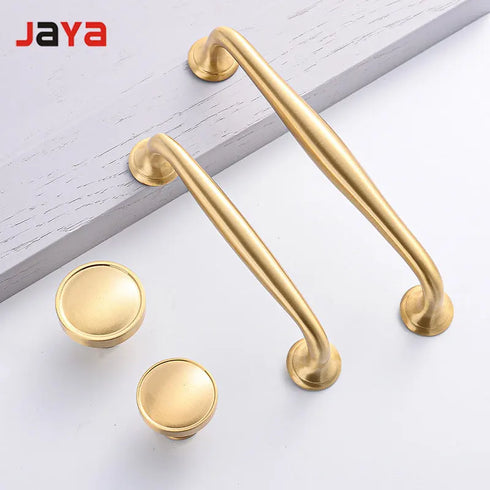JAYA Spot Gold Pure Copper Furniture Wardrobe Handle Solid Drawer Handle Brass Cabinet Door Handle