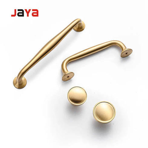 JAYA Spot Gold Pure Copper Furniture Wardrobe Handle Solid Drawer Handle Brass Cabinet Door Handle