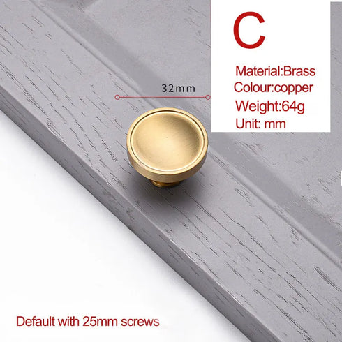 JAYA Spot Gold Pure Copper Furniture Wardrobe Handle Solid Drawer Handle Brass Cabinet Door Handle