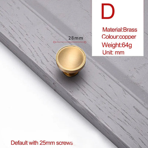 JAYA Spot Gold Pure Copper Furniture Wardrobe Handle Solid Drawer Handle Brass Cabinet Door Handle