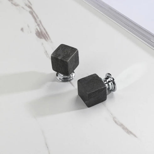 JAYA Square Marble Modern Single Hole Kitchen Cabinet Furniture Door Handle Hot Sale Drawer Decorative Handle Knobs