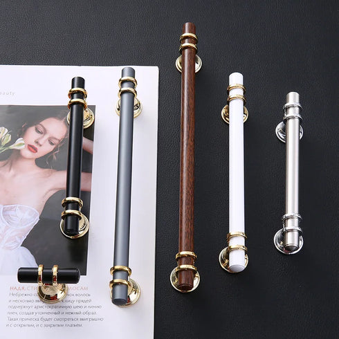 JAYA Steel Knobs with Brush Silver Cabinet and Luxury Brass Door Handle Gold Mid Century Modern Door for a Timeless Handle