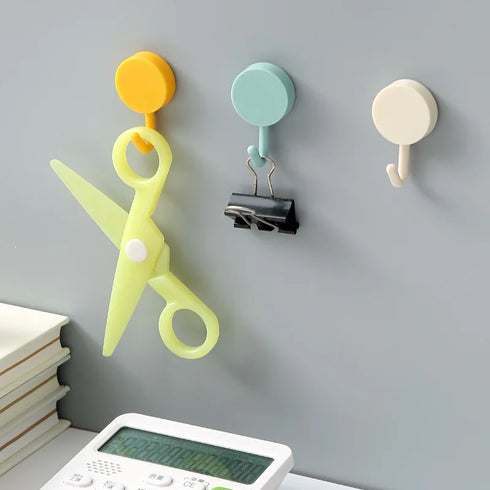 JAYA Sticky Hook Cute Creative Sticky Hook Sticky Decoration Non Punching Wall Stickers Small Round Cute Hooks