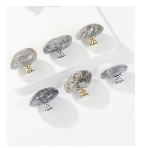 JAYA Stone Door Knobs Vintage Natural Agate Stone Cabinet Knobs Modern Kitchen Wardrobe Furniture Door Handle