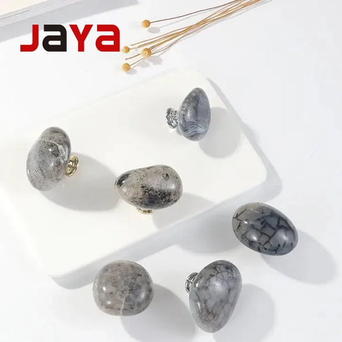 JAYA Stone Door Knobs Vintage Natural Agate Stone Cabinet Knobs Modern Kitchen Wardrobe Furniture Door Handle