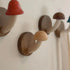 JAYA Vintage Non-punch Mushroom Sticky Wooden Hook  Clothing Hook Door Rear Storage Hook