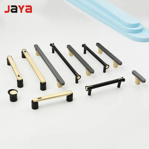 JAYA White Single Hole Small Handle Natural Stone Brass Furniture Wine Cabinet Drawer Door Handle Modern for Living 