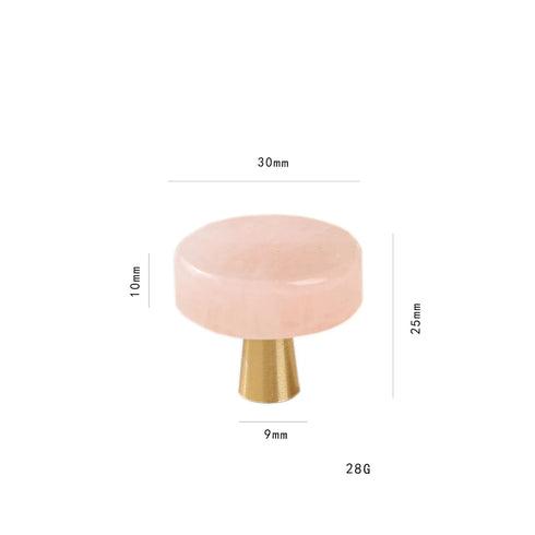 JAYA White Single Hole Small Handle Natural Stone Brass Furniture Wine Cabinet Drawer Door Handle Modern for Living Room