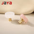JAYA White Single Hole Small Handle Natural Stone Brass Furniture Wine Cabinet Drawer Door Handle Modern for Living Room