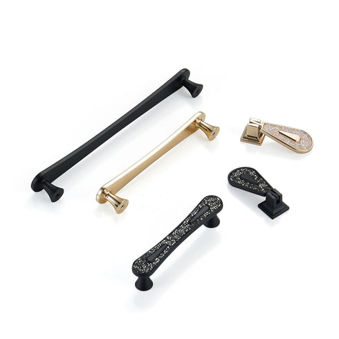 JAYA Wholesale Furniture Door Drawer Kitchen Door Handles Zinc Home Black and White Cabinet Pull Drawer Handle for Aluminum Door Knob