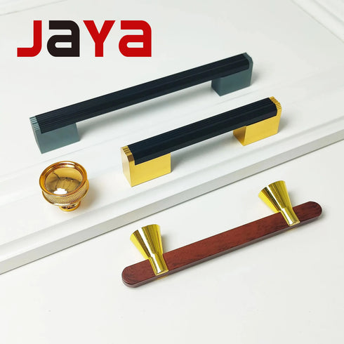 JAYA Wholesale Kitchen Wardrobe Cabinet Push Latest Style Pull Lever Door Handles Furniture Zinc Alloy Wood Grain Handle