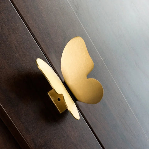 JAYA Wholesale Nordic Brass Handle Custom Metal  butterfly  Shape Wardrobe Cabinet Handle