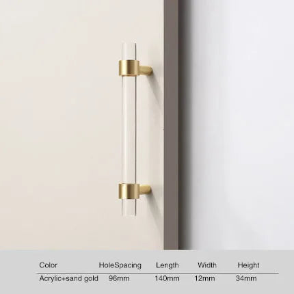 JAYA Wood Cabinet Handles Gold Brass Cabinet Hardware Clear Drawer Pulls/clear Cabinet Pulls for Kitchen Furniture Door Handle