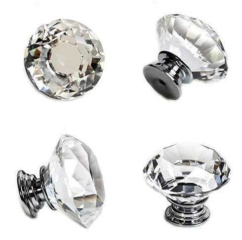 JAYA Z857 30mm Diamond Door Knobs Drawer Cabinet Furniture Handle Knob Screw Furniture Accessories